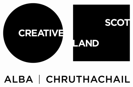 Creative Scotland logo. Black writing on white background.