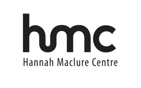 Hannah Maclure Centre logo which contains large, black, lower case letters h ,m, c with the words Hannah Maclure Centre written in black on white background.