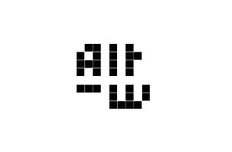 New Media logo. The words Alt-W written in black,8-bit style lettering on white background.