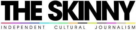 The Skinny logo,large black writing on a white background.