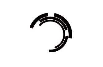 New Media Scotland logo. Black three quarter circle on white background.