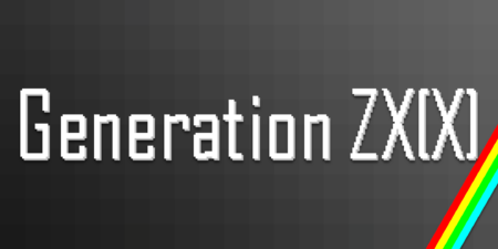 The words Generation ZX(X) written in white writing on black background. In the bottom right hand corner are four stripes of colour, red,yellow,green and blue.