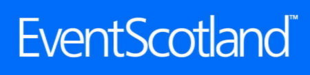 Event Scotland logo.White letters on blue background.
