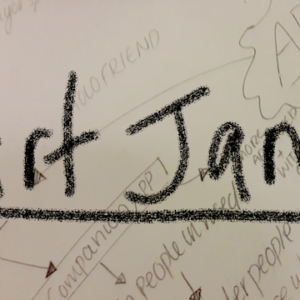 The words Art Jam written in large black letters.