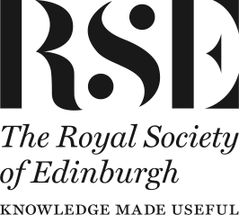 RSE The Royal Society of Edinburgh logo. Black writing on a black background.