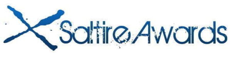 Saltire Awards logo.Dark blue writing on white background