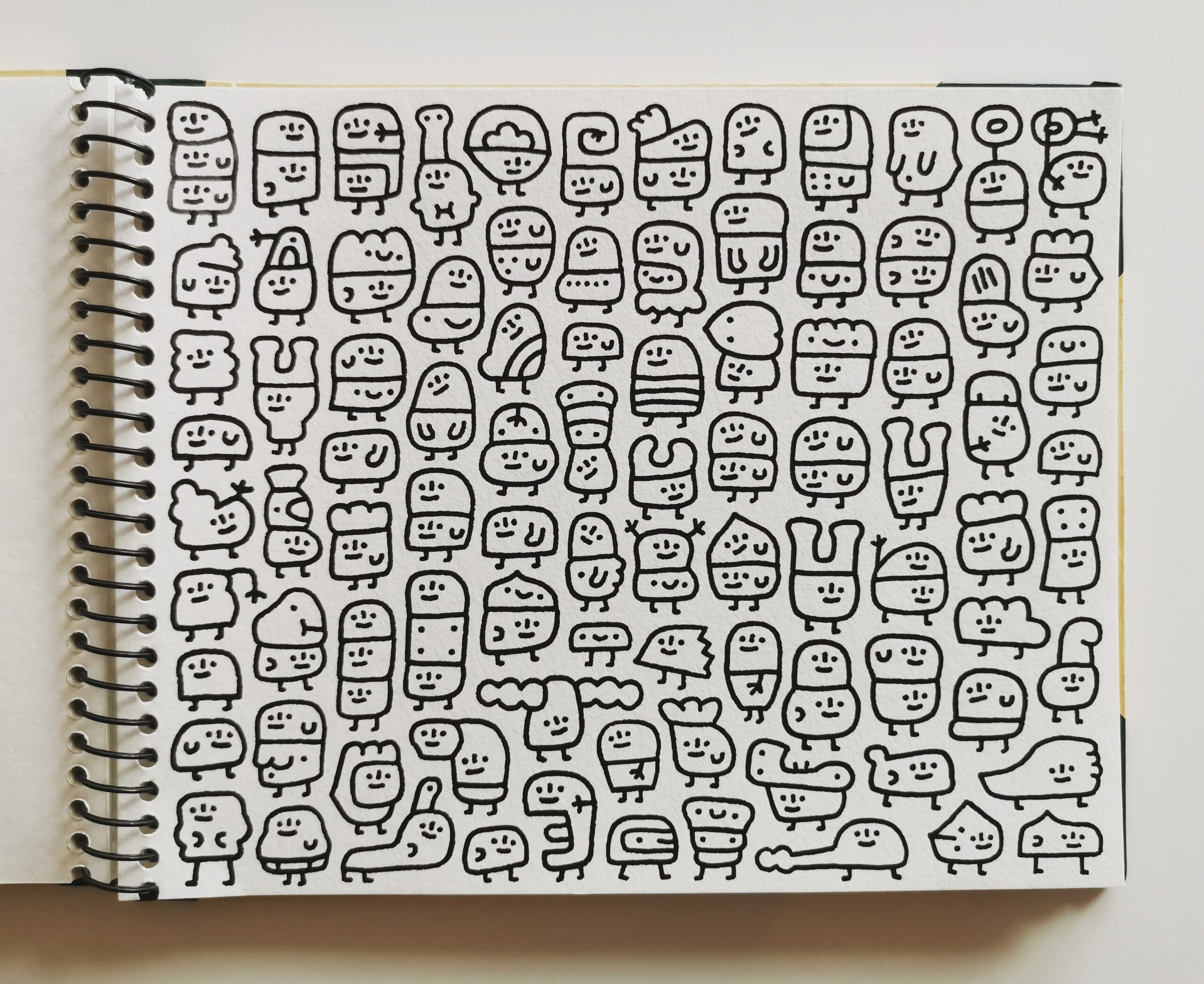 My tiny characters look like letters – sketchbook (2020)