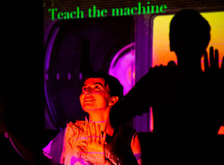 Libby Odai with the text Teach the machine.